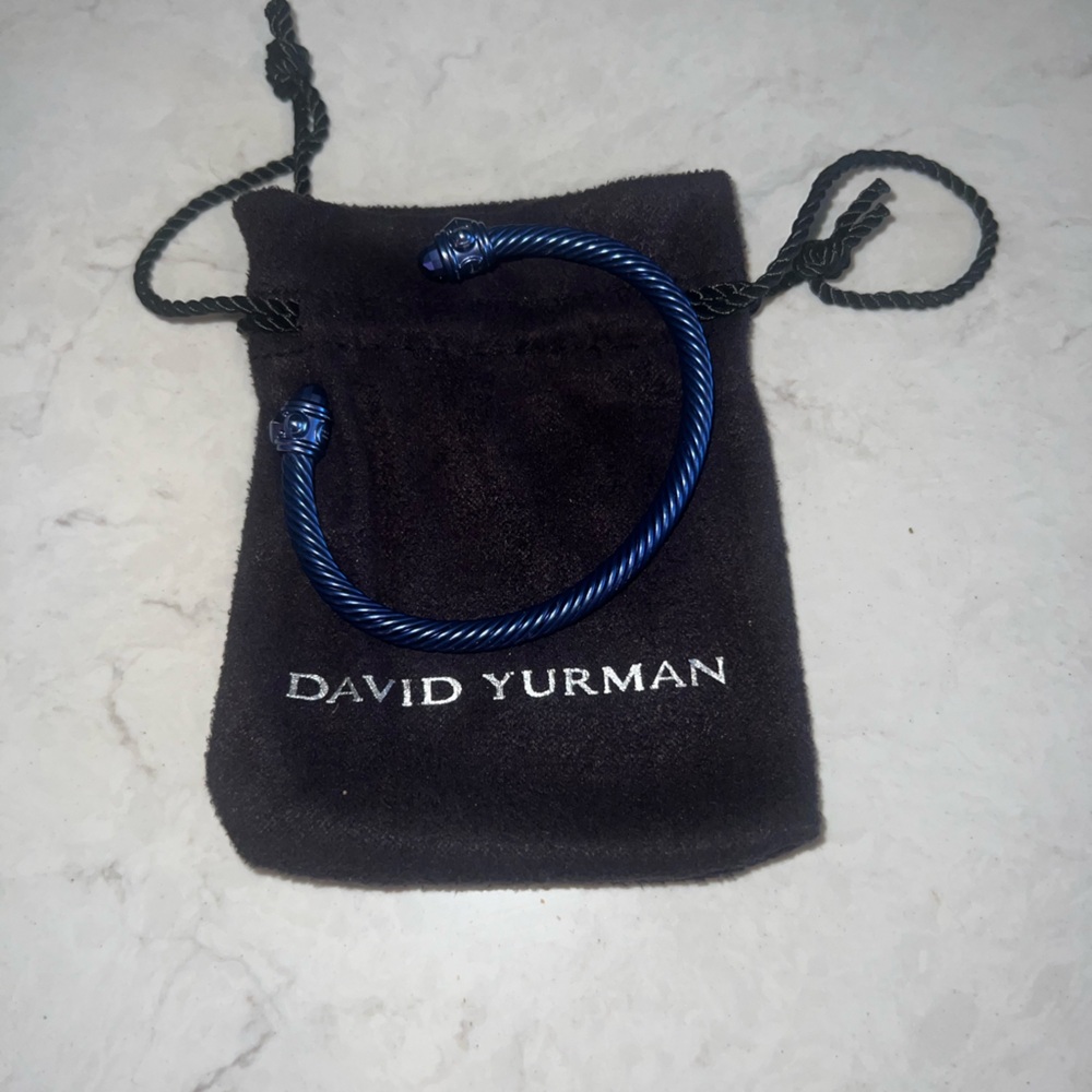 David Yurman Midnight Blue Cable Bracelet - Size L